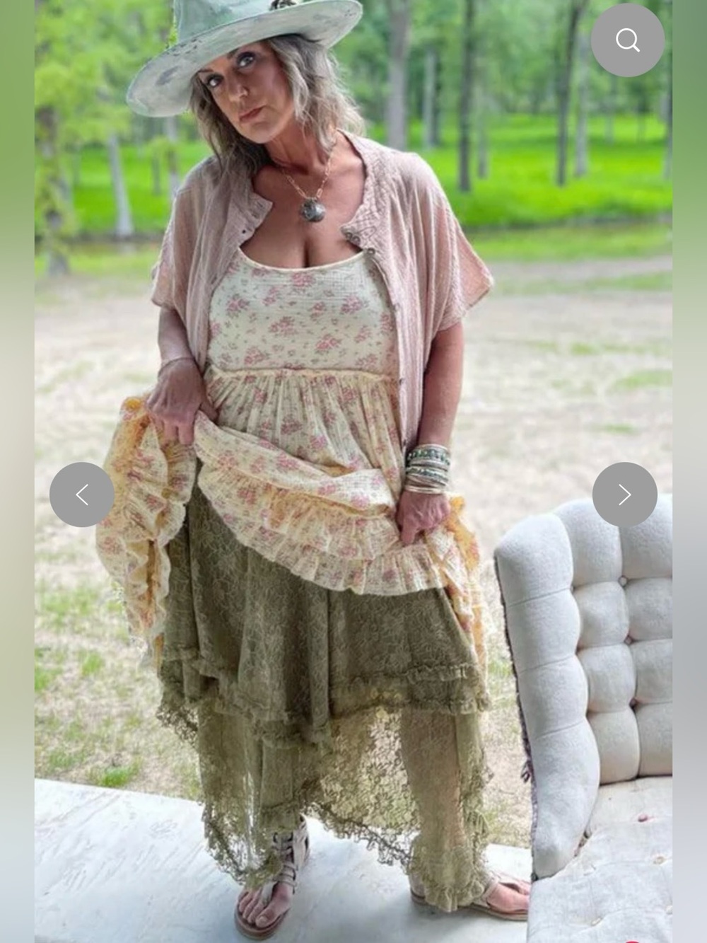 Jaded Gypsy Meadow Views Bohemian Asymmetrical Layered Lace Skirt Charcoal OS